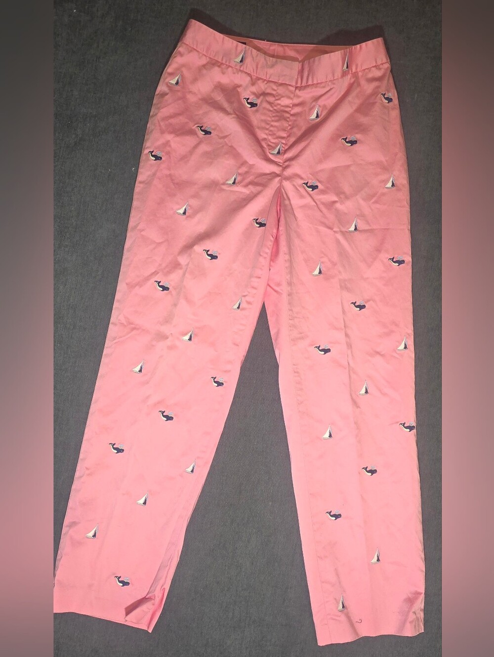 Brooks Brothers Embroidered Sailboat Whale Pants Pink Chino 2